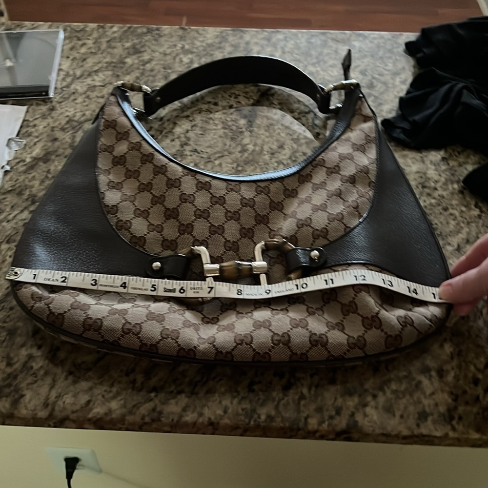 Gucci Monogram Bamboo Horsebit Amalfi Hobo - Picture 10 of 12